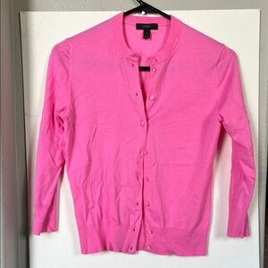 J. Crew Vibrant Pink Cardigan Sweater